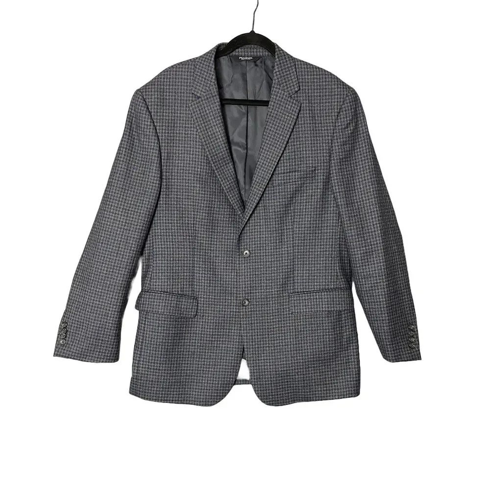 Jos A. Banks Wool Tailored Fit Blazer Men's 44 Long Check Plaid Sportscoat